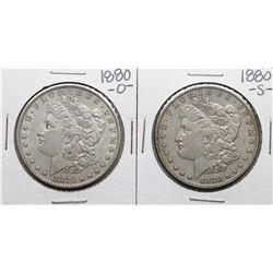 Lot of 1880-S & 1880-O $1 Morgan Silver Dollar Coins
