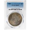 Image 1 : 1885 $1 Morgan Silver Dollar Coin PCGS MS63 Amazing Toning