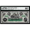 Image 1 : 1872 $20 State of South Carolina Obsolete Note PMG Gem Unc. 66EPQ Fancy Serial Number