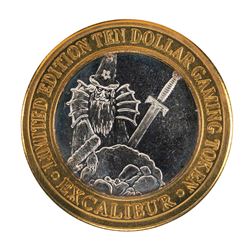 .999 Silver Excalibur Las Vegas, NV $10 Casino Limited Edition Gaming Token