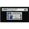 Image 1 : Series 692 25 Cents Military Payment Certificate Note PMG Gem Uncirculated 65EPQ
