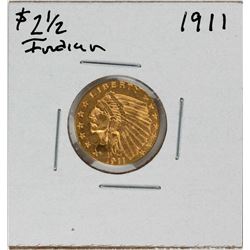 1911 $2 1/2 Indian Head Quarter Eagle Gold Coin