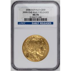 2008 $50 American Gold Buffalo Coin NGC MS70 Early Releases
