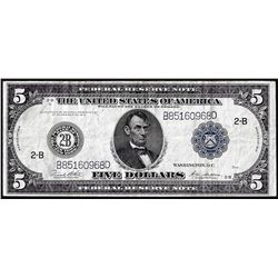 1914 $5 Federal Reserve Note New York