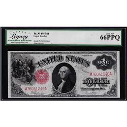 1917 $1 Legal Tender Note Fr.39 Legacy Gem New 66PPQ