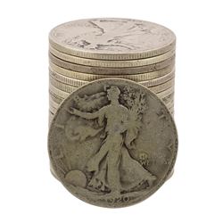 Roll of (20) Assorted Date 1929 and Earlier Walking Liberty Half Dollar Coins