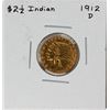 Image 1 : 1912-D $2 1/2 Indian Head Quarter Eagle Gold Coin