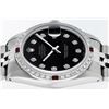 Image 5 : Rolex Mens Stainless Steel Black Diamond & Ruby Datejust Wristwatch