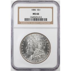 1886 $1 Morgan Silver Dollar Coin NGC MS66