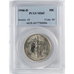 1946-D Walking Liberty Half Dollar Coin PCGS MS65