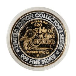 .999 Fine Silver Isle of Capri Casino Louisiana $20 Limited Edition Gaming Token