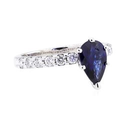 14KT White Gold 1.31 ctw Sapphire and Diamond Ring