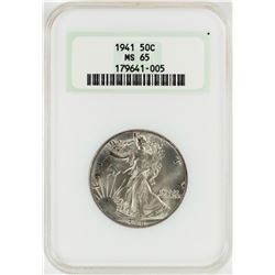 1941 Walking Liberty Half Dollar Coin NGC MS65