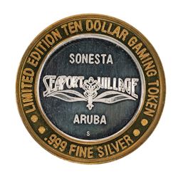 .999 Silver Crystal Casino Aruba $10 Casino Limited Edition Gaming Token