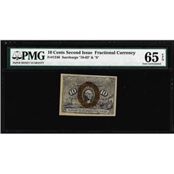 1863 10 Cents Second Issue Fractional Currency Note Fr.1246 PMG Gem Uncirculated 65EPQ