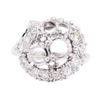 Image 2 : Platinum 1.00 ctw Diamond Round Semi-mount Ring