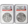 Image 1 : Lot of (2) 2012-S $1 American Silver Eagle Coins NGC MS69 First Releases
