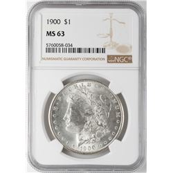 1900 $1 Morgan Silver Dollar Coin NGC MS63