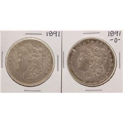 Lot of 1891 & 1891-O $1 Morgan Silver Dollar Coins