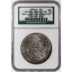 1884-O $1 Morgan Silver Dollar Coin NGC Brilliant Uncirculated Binion Hoard