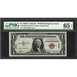 1935A $1 Hawaii Silver Certificate WWII Emergency Note PMG Gem Uncirculated 65EPQ