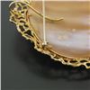 Image 3 : 14k Solid Gold  Carved Shell Open Nugget Cameo Brooch Pendant