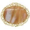 Image 5 : 14k Solid Gold  Carved Shell Open Nugget Cameo Brooch Pendant