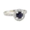 1.86 ctw Sapphire and Diamond Ring - 18KT White Gold