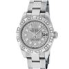 Image 2 : Rolex Ladies Stainless Steel Quickset Slate Grey String Diamond Datejust Wristwa