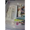 Image 2 : BIN OF BUTTONS, SEWING NOTIONS, IRON ON TRANSFERS