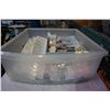 Image 4 : BIN OF BUTTONS, SEWING NOTIONS, IRON ON TRANSFERS