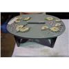 Image 3 : WOOD FOOTSTOOL AND CERAMIC PLANTER