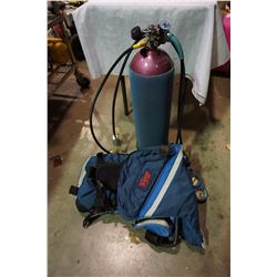 PRO SUB DIVING VEST, GAUGES, TANK, AND ACCESSORIES