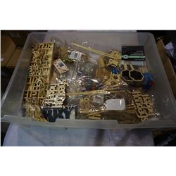 BIN OF WOOD CRAFT SUPPLIES