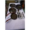 Image 1 : 2 ROCK PANS, KITCHENAID PANS AND TRAY OF CUTLERY