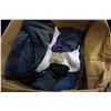 Image 3 : BOX OF PILLOWS AND BOX OF JEANS, BED SHEETS, AND TOWELS