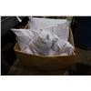 Image 4 : BOX OF PILLOWS AND BOX OF JEANS, BED SHEETS, AND TOWELS