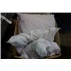 Image 5 : BOX OF PILLOWS AND BOX OF JEANS, BED SHEETS, AND TOWELS