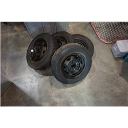 SET OF 4 P 155/80 R13 TIRES ON RIMS