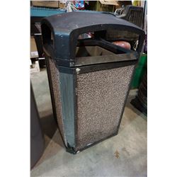 LARGE WASTE BIN WITH DECORATIVE ROCK SIDES