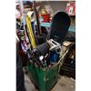 Image 1 : 8 PAIRS OF SKIS, 2 SNOWBOARDS, AND 2 PAIRS OF SNOWBOARD BOOTS