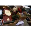 Image 1 : BOX OF XMAS DECOR, SANTA, AND XMAS TREE