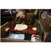 Image 3 : BOX OF XMAS DECOR, SANTA, AND XMAS TREE