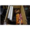 Image 1 : BOX OF SMALL CANVAS PICTURES, TEA POT, ETC