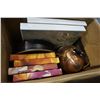 Image 2 : BOX OF SMALL CANVAS PICTURES, TEA POT, ETC