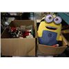 Image 1 : 2 BOXES OF XMAS DECOR AND MINIONS STUFFY