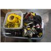 Image 1 : TOTE OF CAUTION TAPE, RESPIRATORS, AND CARTRIDGES