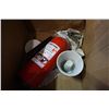 Image 3 : BOX OF WORK GLOVES AND FIRE EXTINGUISHER AND ALARMS
