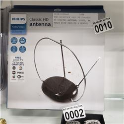 NEW OVERSTOCK PHILIPS CLASSIC HD DIGITAL ANTENNA, 1080P, 4K READY WITH PHILIPS 3 DEVICE UNIVERSAL RE