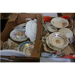 BOX LOT OF ANTIQUE AND VINTAGE CHINA ROYAL ALBERT ETC